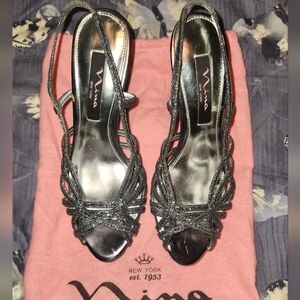 Nina Women's Black Strappy Heels